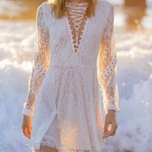 White Lace Night Out Dress